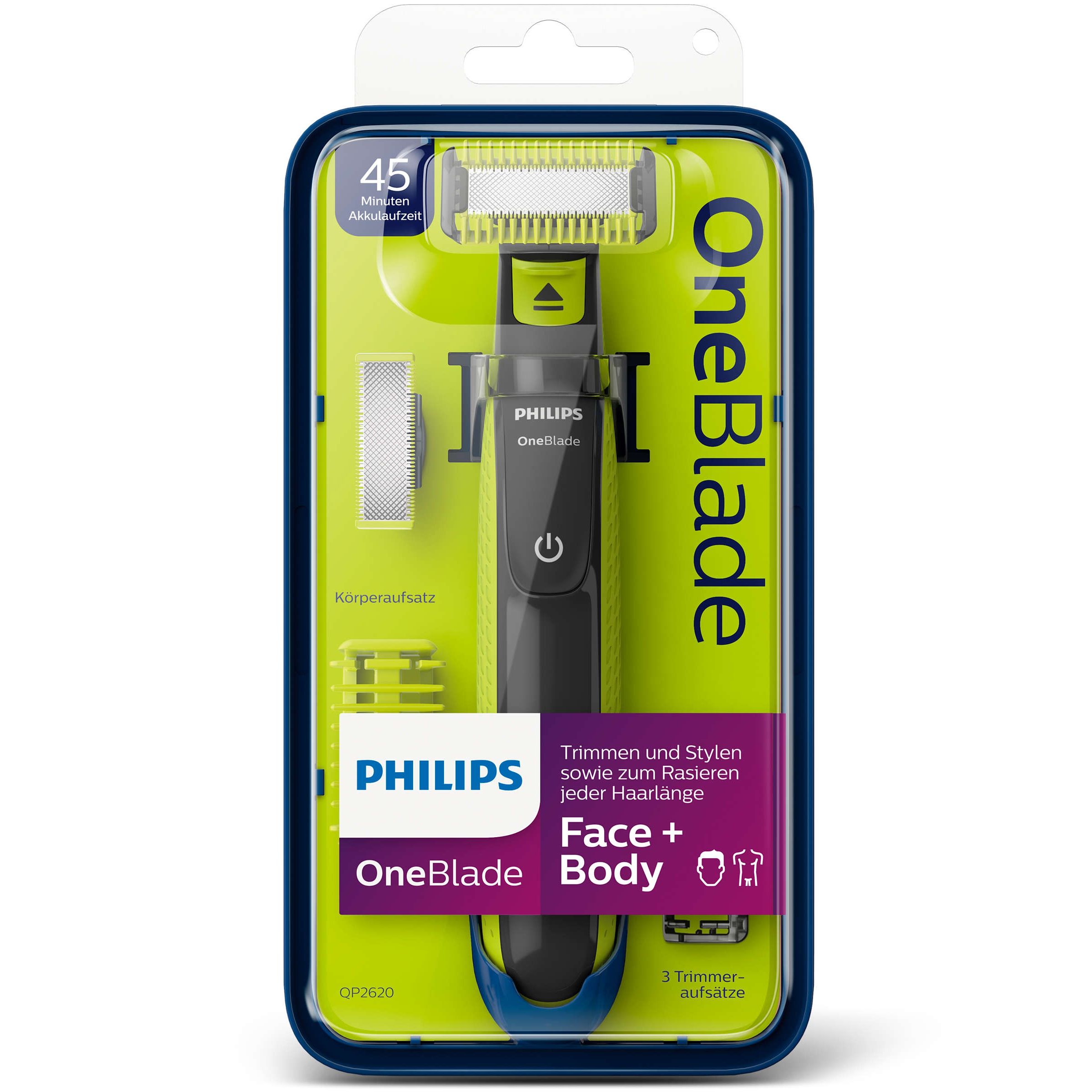 Philips OneBlade Pro QP2620 Face Body Electric Shaver For Men Includes 2  Blades 4 Combs Rechargeable Wet Dry Razor Beard Trimmer - AliExpress