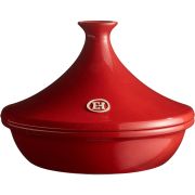 Vas Tajine cu capac Emile Henry EH345632, 32cm, Capacitate 5l (uz 3l), Pentru 8~10 persoane, Din ceramică FLAME, Temperaturi -20~290°C, G3.55kg, Grand Cru Red
