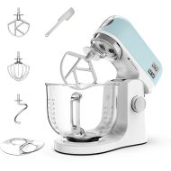 Robot de bucătărie planetar KENWOOD kMix KMX754APB - 0W20011488, 1000W (6 trepte și Turbo), Vas sticlă 5l, Set patiserie (tel 16 brațe, cârlig, paletă K), Soft Start, G11.19kg, Pastel Blue