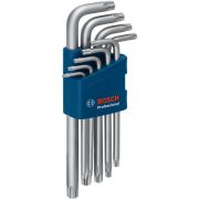 Set 9 chei hexagonale Torx BOSCH 1.600.A01.TH4, Chei TX cu design flexibil şi robust pentru uz profesional