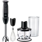 Blender de mână BRAUN MultiQuick 5 Vario MQ5235BK - 0X22111373, 1000W, 21 viteze, Picior inox, Tocător 500ml, Tel, Pahar gradat (600ml)