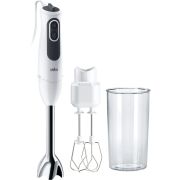 Blender de mână BRAUN MultiQuick 3 Vario MQ3105BWH - 0X22111425, 750W, 11 viteze, Tel dublu, Pahar gradat 0.6L, SplashControl, EasyClick, PowerBell Plus