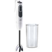 Blender de mână BRAUN MultiQuick 3 Vario MQ3100WH SmoothiePlus - 0X22111190, 750W, 11 viteze, Pahar gradat 0.6L, SplashControl, EasyClick, PowerBell Plus, Alb/Gri