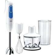 Blender de mână BRAUN MultiQuick 3 MQ3035WH Sauce - 0X22111192, 700W, 2 viteze, Tocător 500ml, Tel, Pahar gradat 0.6L, PowerBell Plus, SplashControl, EasyClick, Cablu 1.2m, Alb