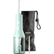 Irigator bucal Philips Sonicare Power Flosser 3000 HX3826/24, 2 moduri, 3 intensități, Rezervor 250ml, 2 capete, PulseWave 360°, Quadstream, O încărcare 14 zile, Husă, Mint Green