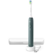 Periuţă de dinţi electrică Philips Sonicare 3100 HX4033/26, Senzor presiune, 1 mod, 3 intensități, Fluid Action, BrushPacer, SmartTimer, O încărcare 14 zile, Toc de transport, Forest Green