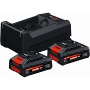 Starter Set BOSCH 1600A0373J, 2 acumulatori EXBA18V-40, 1 încărcător rapid GAL 12V/18V-80, Ambalaj carton