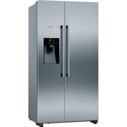 Combină frigorifică Side by Side american NEFF N70 KA3923IE0, 178.7x90.8cm, Clasa E, Fri 371l, Con 191l, Total No Frost, varioZone, Fresh Safe, Dozator de gheață, Sticlă securizată, Iluminare, Metallic Gaggenau