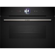 Cuptor compact încorporabil multifuncțional cu funcție de abur BOSCH Seria 8 CSG7361B1, 60x45cm, Clasa C, Negru