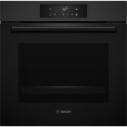 Cuptor încorporabil multifuncțional BOSCH Serie 4 HBA572EM3, 60x60cm, Clasa C, Piroliză, Sticlă mată, 3D Hotair, Afișaj LED Touch Control, Air Fry, Negru