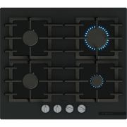 Plită pe gaz BOSCH Serie 6 PPP6AAI40, 60cm, Quartz, Sticlă mată neagră, Matte Black