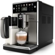 Espressor automat Saeco PicoBaristo Deluxe SM5573/10, 1850W, 15bar, 1.8l, Spumare automată, Râșniță ceramică, Boabe și Măcinată, Carafă Premium 500ml, 4 users, CaffeDuo, LattePerfetto, Stainless Steel