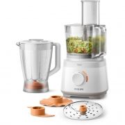 Robot de bucătărie Philips Daily HR7320/00, 700W (2 trepte și Pulse), 19 funcții, Bol 2.1l (uz 1.5l), Vas blend 1.5l (uz 1l), Formă compactă, Tub alimentare XXL, Sistem anti-alunecare