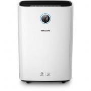 Purificator şi umidificator de aer 2-în-1 Philips 2000i AC2729/50, Până la 30m2, Senzor PM2,5, 99.97% din 0,003 microni, Consum 35W, Extrem de silențios, Compact și mobil (roți), Aplicație Clean Home