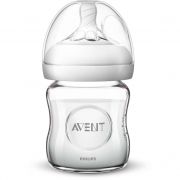 Biberon Philips AVENT Natural 2.0 SCF051/17, 0 luni, 120ml, Tetină ultramoale SCF041/27, Debit lent, Sistem anti-colici, Curățare ușoară, Sticlă borosilicată (calitate farmaceutică), Termorezistent