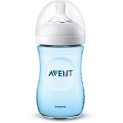 Biberon Philips Avent SCF035/17 [Gama Natural], 260 ml , tetina cu debit lent, 1+ luni, Bleu