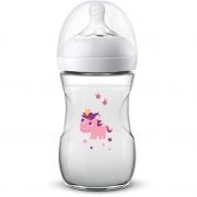 Biberon Philips AVENT Natural 2.0 SCF070/25, O lună, 260ml, Tetină silicon SCF042/27, Debit lent, Design spiralat, Petale de confort, Sistem anti-colici, Curățare ușoară, Ergonomic, PP fără BPA, Unicorn