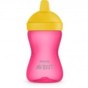 Cană Philips Avent SCF804/04 cu tetină de formare dură, 300 ml, 18+ luni, Galben/Roz