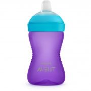 Cană Philips Avent SCF802/02 cu tetină moale, rezistentă la muşcături, 300 ml, 9+ luni, Bleu/Violet