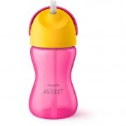 Cană Philips Avent SCF798/02 cu pai, 300 ml, Roz/Galben