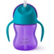 Cană Philips Avent SCF796/02 cu pai, 200 ml, 9+ luni, Mov/Albastru