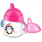 Cană Philips Avent SCF753/07 cu tetină de formare, gura  tare, 260 ml, 12+ luni, Roz