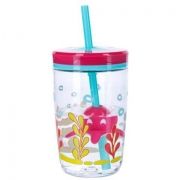 Pahar pentru copii Contigo Floating Straw 470ml (Red Squid)