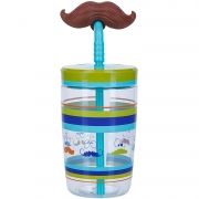 Pahar pentru copii Contigo Funny Straw 470ml (Electric Blue Mustache)