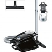 Aspirator fără sac BOSCH Relaxx'x ProSilence 66 BGS5SIL66B, Asp uscată, 700W, Praf 3l, Cablu 8m, Silențios 66dBA, Filtru igienic HEPA lavabil, Mâner ergonomic, 4 roți, QuattroPower, SmartSensor Control, 6.7kg, Negru