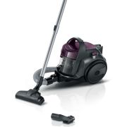 Aspirator fără sac BOSCH Serie 2 Cleann'n BGC05AAA1, Asp uscată, 700W, Praf 1.5l, Cablu 6m, 78dBA, Filtru igienic EPA12, Mâner ergonomic, 3 roți, AirCycle, HiSpin, Perie cu clapetă, 4.4kg, Violet