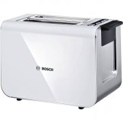 Prăjitor de pâine BOSCH Styline TAT8611, 860W (9 trepte), 2 fante, Dezghețare, Încălzire, High Lift, Grătar chifle integrat, Buton STOP, Mirror Heating, AutoHeat Control, Individual Roast (White Anthracite)