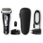 Aparat de ras BRAUN Seria 9 9340s, Wet&Dry, Fără fir, Li-Ion (uz 1h,reînc. 1h), Trimmer precizie, Afișaj Pro cu Travel Lock, 100% impermeabil, Syncro Sonic, Suport alimentare, Cutie transport, 63dBA
