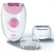 Epilator BRAUN Silk-epil 3270, 20 de pensete, 2 Viteze, 2 Atașamente: 1 cap de ras și 1 capac pentru tuns, Buton SmartLight, Role pentru masaj, culoare: Roz