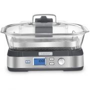 Aparat de gătit la aburi Cuisinart Cook Fresh STM1000E, 1875W, Vas detașabil sticlă 5L, Tavă din inox, Rezervor apă detașabil 1l, Fără BPA, Control LCD, 6 programe, Buton Pauză, KeepWarm, ReHeat