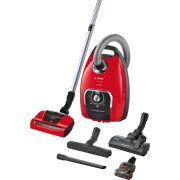 Aspirator cu sac BOSCH Serie 8 ProAnimal BGB8PET1, Aspirare uscată, 650W, Sac XXL 5l, Cablu 12m, Filtru lavabil HEPA H13, Duză și miniduză AirTurbo Plus, 74dBA, G5.5kg, Tornado Red