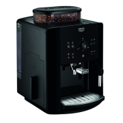 Espressor automat KRUPS ARABICA EA811010, Sistem Krups Quattro Force, Râșniță conică din metal, Design compact, Duză de abur pentru cappuccino, Espresso, espresso intens, cafea (Black)