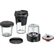 Set de accesorii 5în1 BOSCH TastyMoments MUZ9TM1 - 17000004, Destinat creării de smoothie și sosuri pesto, Multi-tocător cu capac (blender, râșniță, stocare, tocător, recipient ToGo), Pentru gama MUM9