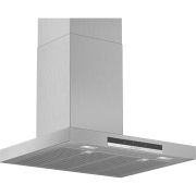 Hotă decorativă perete BOSCH Seria 4 DWB67IM50, l60cm, Perete, 250W (3 trepte + Intensiv), Afișaj TouchControl, Consum mediu 60.3KWh/an, Evacuare 752m3h, Recirculare 499m3h, 2 lămpi LED 1.5W 242lux 3500K, 76dBA, Inox