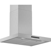 Hotă decorativă perete BOSCH Seria 4 DWB66DM50, l60cm, Perete, 215W (3 trepte + Intensiv), Afișaj TouchControl, Consum mediu 48.1 KWh/an, Evacuare 368m3h, Recirculare 605m3h, 2 lămpi LED 1.5W 242lux 3500K, 69dBA, Inox