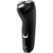 Aparat de bărbierit electric Philips Shaver 1000 S1232/41, Uz Dry, Cu~fără fir, NiMH (uz 40min,reînc. 8h), PopUp Trimmer, Complet lavabil, Lamele PowerCut, Impermeabilitate IPX7, Noir Black