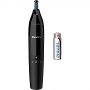 Aparat de tuns părul din nas şi urechi Philips NoseTrimmer 1000 NT1650/16, Wet-Dry, Tundere ușoară fără ciupituri, Complet lavabil, Sistem de protecție, Mâner texturat, 1x Baterie AA (inclu