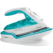 Fier de călcat fără fir TEFAL Freemove Air FV6520E0, 2185~2600W, Abur 25g/min, Jet 115g, 250ml, Talpă ceramică, Încărcare rapidă, Funcție anticalcar, Oprire automată, Greutate 840g, Cablu bază 1.8m, Turquoise