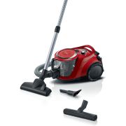 Aspirator fără sac BOSCH Serie 6 ProSilence BGC41Q69, 600W, Nivel minim de zgomot și manevrare ușoară, Tehnologie AirCycle, Sistem EasyClean, Filtru igienic HEPA, Sistem QuattroPower, Metallic Red Cherry