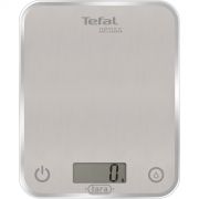 Cântar de bucătărie TEFAL Optiss BC5004V2, Maximum 5kg, Precizie 1g, Funcții TARE și Lichide (cl/dl), Oprire automată, Necesită 2xAAA LR03 (incluse), Profil subțire, Sticlă tratată termic, Cârlig (Silver)
