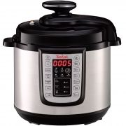 Multicooker electric sub presiune TEFAL One Pot CY505E30, 1000~1200W, Volum 5.8l (Uz 3.8l), 25 programe și mod manual, Vas aluminiu teflonat, Cronometru, Pornire automată, Păstrare la cald, Carte 45 rețete