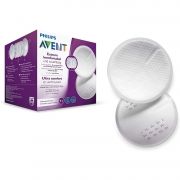 60 de tampoane pentru sâni de unică folosinţă Philips AVENT SCF254/61, Textură tip fagure, Confortabile, Umplutură din puf, Polimer super-absorbant, Ultrasubțire 2mm, 13cm, Contur discret