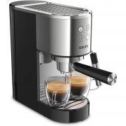 Espressor manual KRUPS Virtuoso XP442C11, 1400W, 15bar, 1l, Măcinată și Capsule, Thermoblock, Espresso simplu sau dublu, Carcasă inox, Design compact și elegant, Păstrare la cald, Black Silver