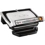 Grătar electric TEFAL OptiGrill+ GC712D34, Putere 2000W, 120°~270°C, 6 nivele de gătire, 6 programe automate, Corp inox, Plăci grill antiadezive detașabile din aluminiu turnat, Indicator nivel de gătit,Tăviță