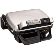 Grătar electric TEFAL Supergrill GC451B12, 2000W, Corp metal, Plăci antiadezive detașabile, Tăviță, 4 programe, Funcție timer (Grill, Barbecue), Termostat reglabil, Mâner termoplastic, Indicatori luminoși