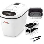 Mașină de pâine TEFAL Home Bread Baguette PF610138, 1600W, Cuvă 1.5kg, 16 programe, 2 lame, Tăvițe dedicate, Accesoriile brutarului, Păstrare la cald, Pornire întârziată, Fereastră, Carte cu 29 rețete